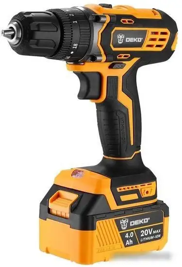 Ударная дрель-шуруповерт Deko DKCD20 Impact 063-4420 (с 2-мя АКБ, кейс) – фото товара