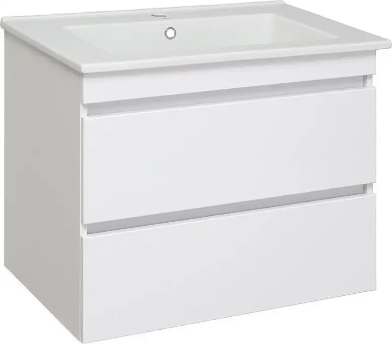 Runo Тумба с умывальником Runo Манхэттен 75 + Оскар 75 (подвесная, белый) – фото товара