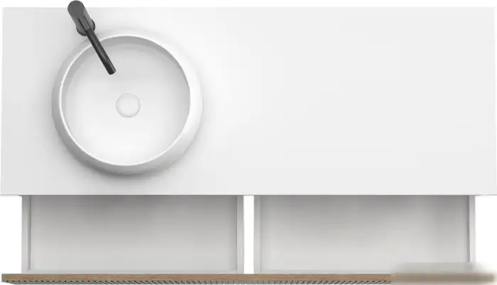 ЗОВ Тумба под умывальник Кито 120 K120LW0MRMC-KP13W (белый/тростник) – фото товара