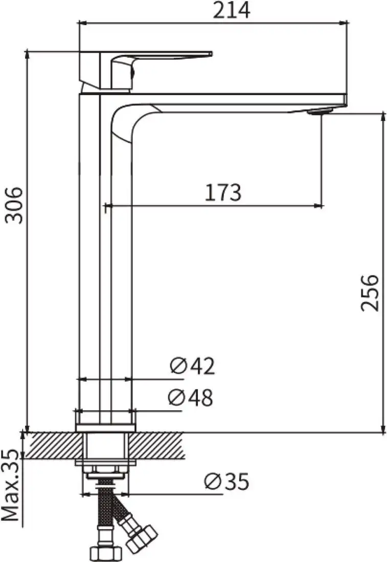 Умывальник Lauter 21487-50 + Reef 21CK8678C с сифоном 21635CH (хром) - фото товара