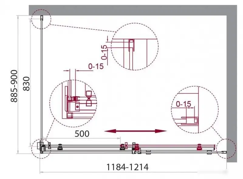 Душевая стенка BelBagno ACQUA-90-FIX-C-NERO - фото товара
