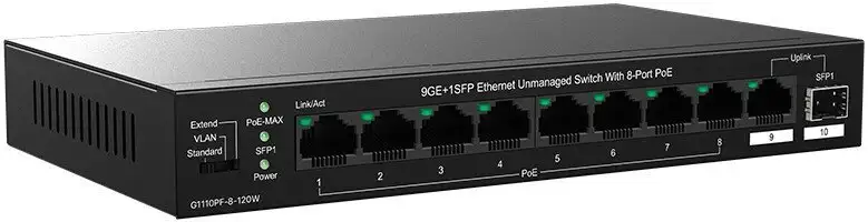 Неуправляемый коммутатор IP-COM G1110PF-8-120W – фото товара