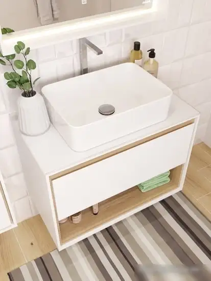 Cersanit Тумба под умывальник со столешницей Louna 80 SZ-LOU80-BL/WH – фото товара