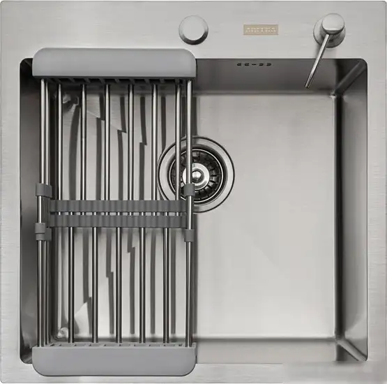 Кухонная мойка ARFEKA ECO AR 500*500 + коландер AR 001 + AR DS 11 SATIN - фото товара