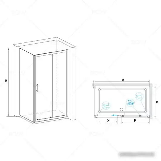 Душевой уголок RGW PA-145 020814584-11 80x140 (хром/прозрачное стекло) - фото товара