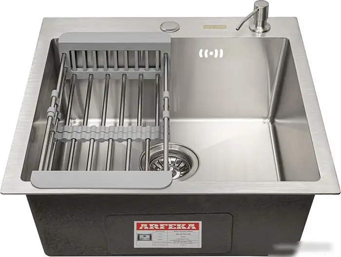 Кухонная мойка ARFEKA ECO AR 500*500 + коландер AR 001 + AR DS 11 SATIN - фото товара