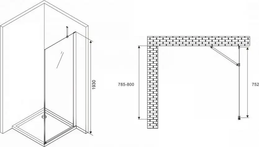 Душевая стенка Abber Zart Z80 - фото товара