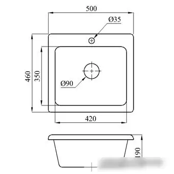 Кухонная мойка БелЭворс Mini (белый, без сифона) - фото товара