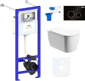 Унитаз Lavinia Boho Relfix Bell Pro Rimless 7 в 1 87050128 (черный пластик) - изображение в каталоге