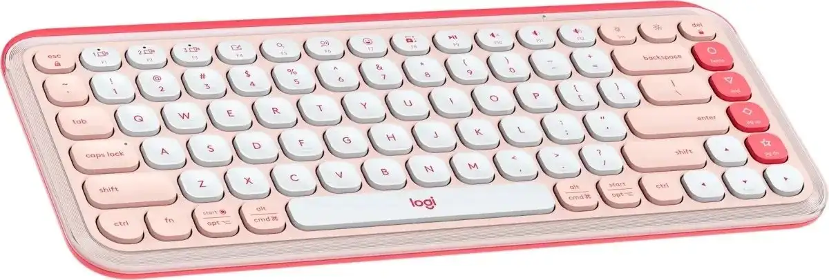 Клавиатура Logitech Pop Icon Keys 920-013089 (розовый/белый, с гравировкой) – фото товара