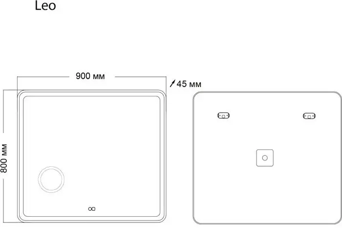 Мебель для ванных комнат Grossman Зеркало Leo LED 90x80 169080 – фото товара