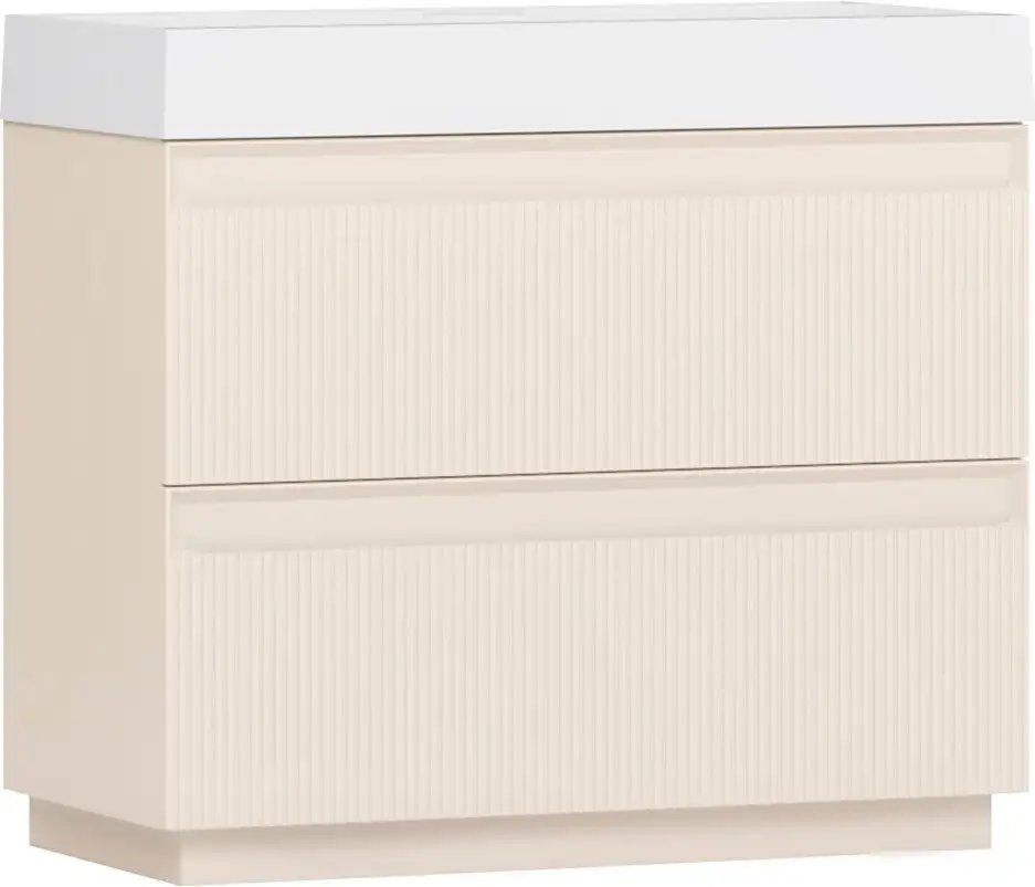 Belux Тумба под умывальник Базель Н 90-02 (180, светлый миндаль матовый) – фото товара