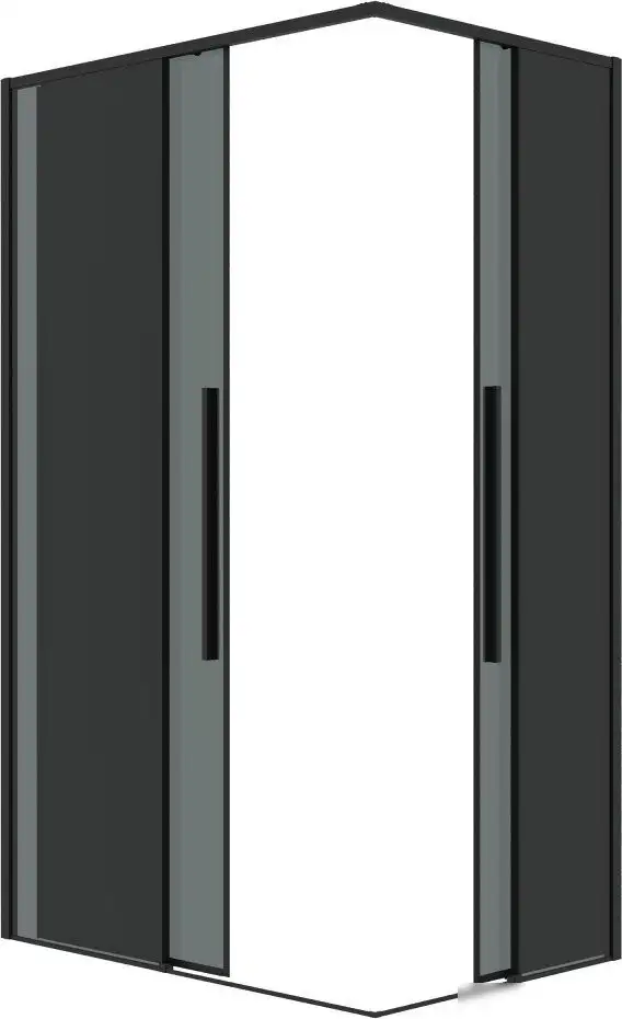 Душевой уголок Grossman Galaxy 100x80x195 300.K33.01.1080.21.10 (черный матовый/тонированное стекло) - фото товара