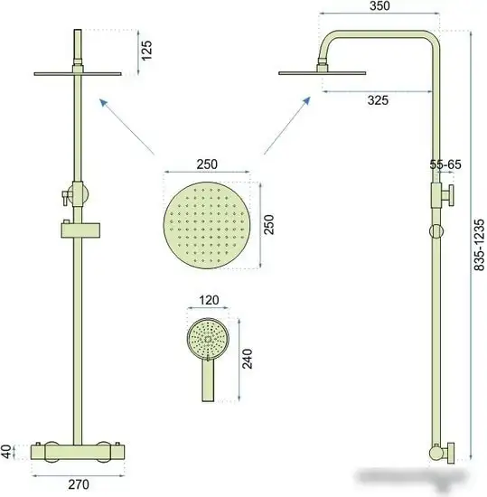 Душевая система Rea Vincent REA-P8005 (золотой) - фото товара
