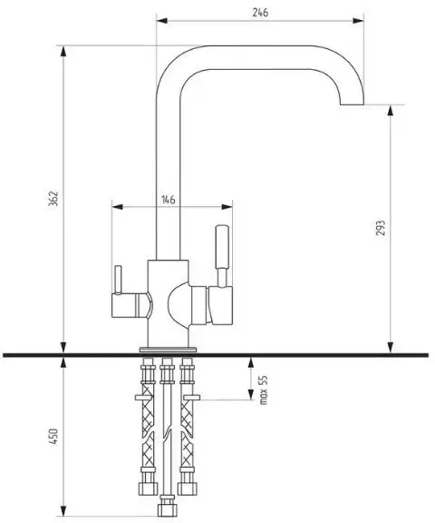 Смеситель Ulgran 019-344 (ультра-черный) - фото товара