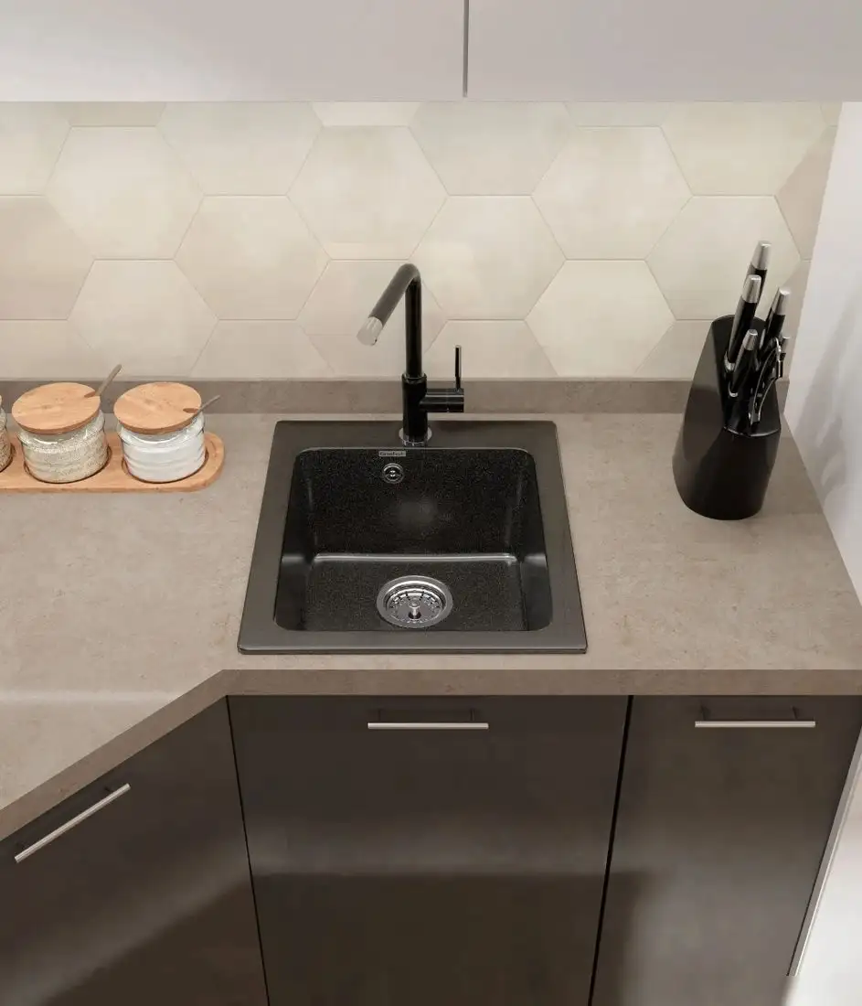 Кухонная мойка GranFest Practik 505 (черный) - фото товара