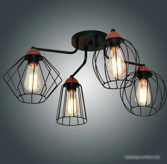 Люстра средней высоты Элетех Конти 141 НПБ 01-4х60-127 Е27 1005405027 (черный муар/медь) – фото товара