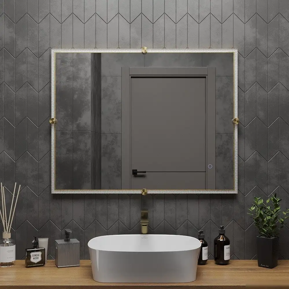 Roxen Зеркало Cler c подсветкой 510010-90 (90x70) в рельефной полимерной раме – фото товара