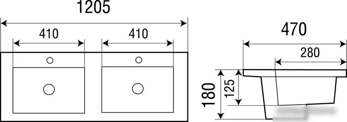 Умывальник WeltWasser Deilbach 7506-1202 MT-BL - фото товара