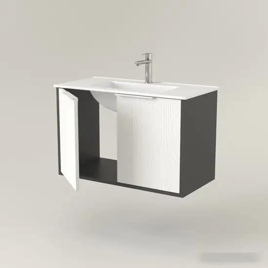 Дабер Тумба под умывальник 018 WeltWasser Deilbach 7517-80 Т18.8W.0.20Б (белый древесный/серый/ручка белая) – фото товара