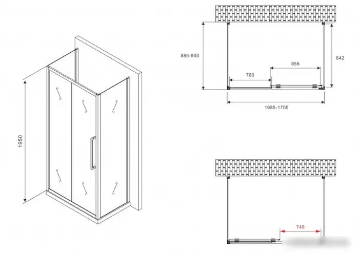 Душевой уголок Abber Schwarzer Diamant AG30170H-S90-S90 - подробное фото Душевой уголок Abber Schwarzer Diamant AG30170H-S90-S90 - фото товара