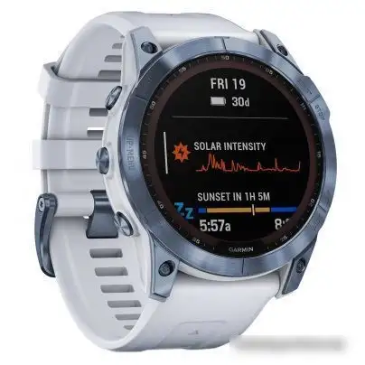 Умные часы Garmin Fenix 7X Sapphire Solar 51 мм (голубой минерал/белый камень) – фото товара