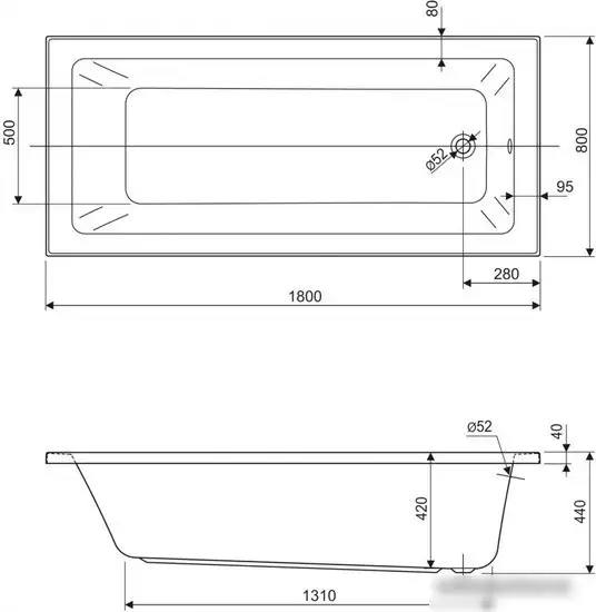 Ванна Cezares Plane Mini Solo 180х80 - фото товара