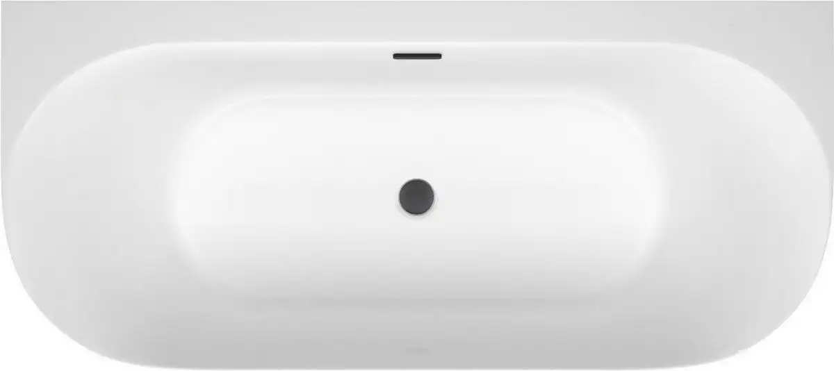 Ванна Wellsee Collaro 180x80 28910203R (пристенная ванна белый глянец, экран, ножки, сифон-автомат матовый черный) - фото товара