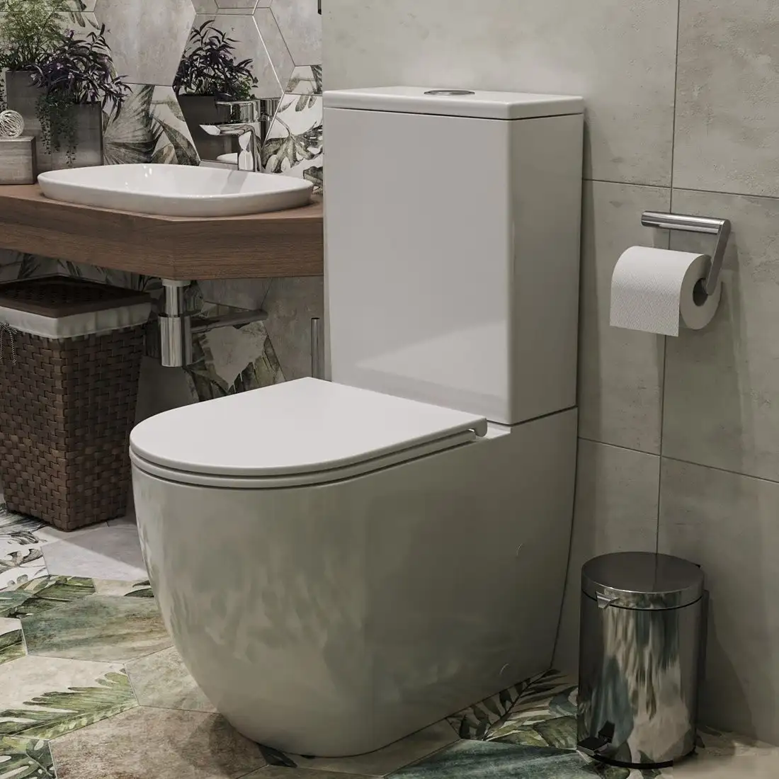 Унитаз напольный Roxen Antares Rimless Soft Close 600185-01 - фото товара