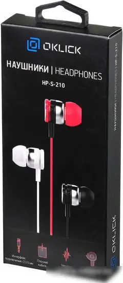 Наушники Oklick HP-S-210 (красный) – фото товара