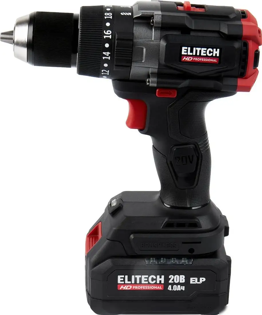 Ударная дрель-шуруповерт ELITECH CD 20BL2 E2201.042.02 (с 2-мя АКБ, кейс) – фото товара