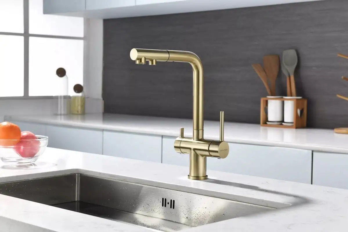 Смеситель Paulmark Serpentine Se213222-LG (светлое золото) - фото товара