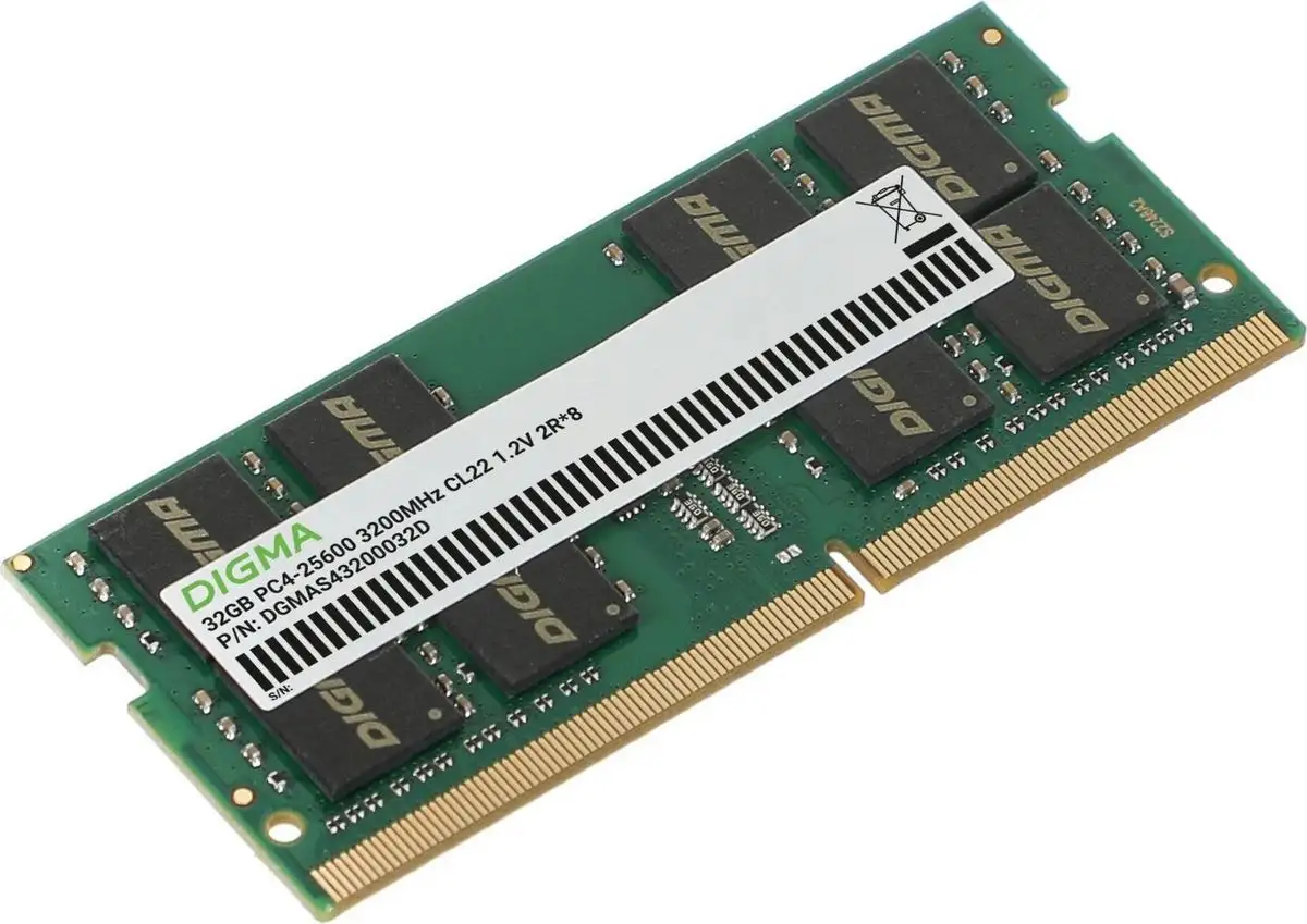 Оперативная память Digma 32ГБ DDR4 SODIMM 3200 МГц DGMAS43200032D – фото товара