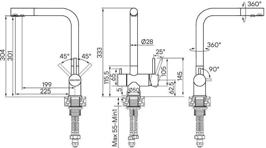 Смеситель Paulmark Skalen Sk213020-LG (светлое золото) - фото товара