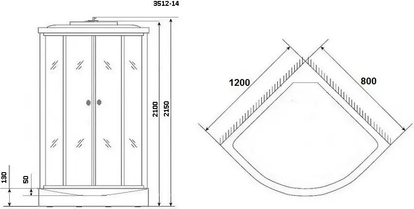 Душевая кабина Niagara NG-3512-14L 120x80x215 (тонированное стекло) - фото товара