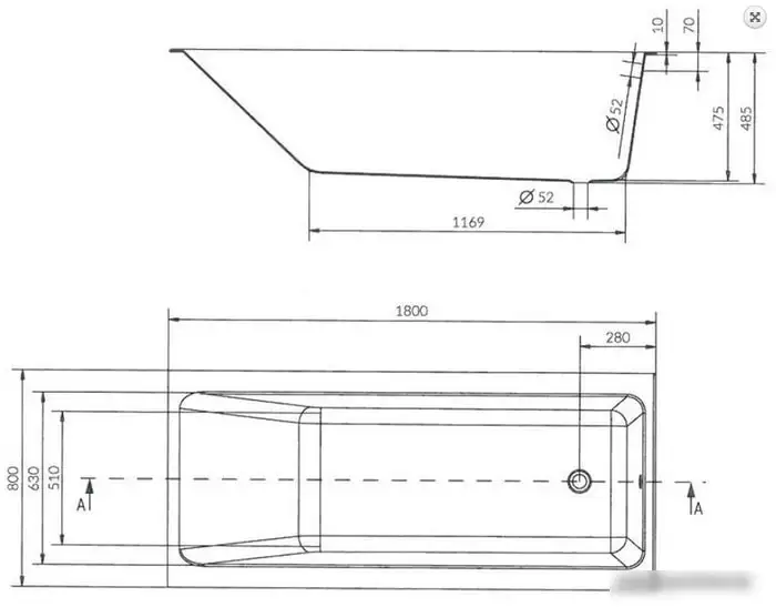 Ванна Cersanit Crea 180x80 - фото товара