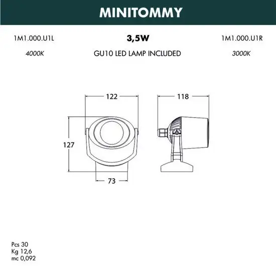 Уличный прожектор Fumagalli Minitommy 1M1.000.000.LXU1L