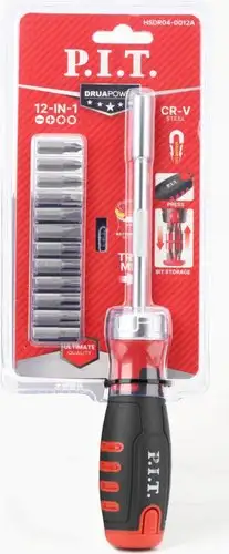 Набор отвертка с битами P.I.T. Advance HSDR04-0012A (13 предметов) – изображение в каталоге