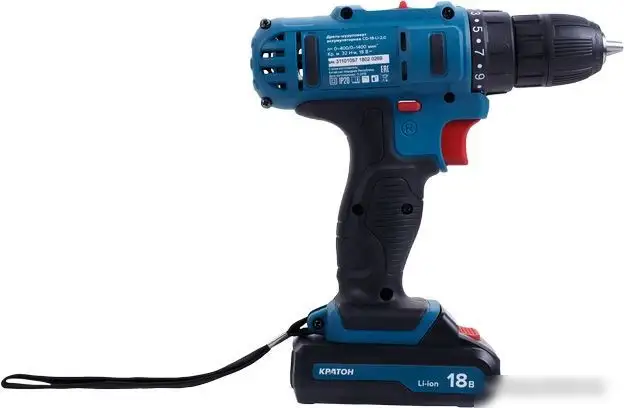 Дрель-шуруповерт Кратон CD-18-Li-2.0 31101057 (с 2-мя АКБ 2 Ач, кейс, оснастка) – фото товара