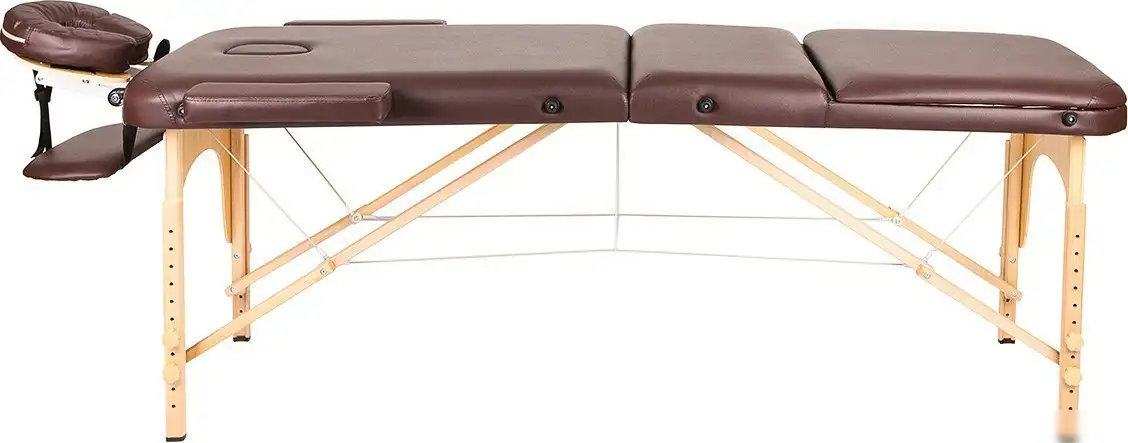 Массажный стол Atlas Sport 70 см складной 3-с деревянный (коричневый) – фото товара