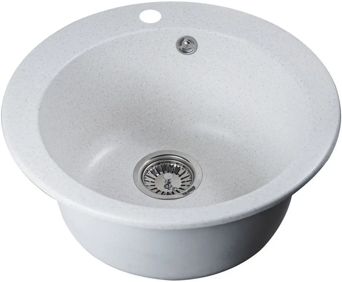 Кухонная мойка Marblan Orbi (бежевый, с сифоном) - фото товара