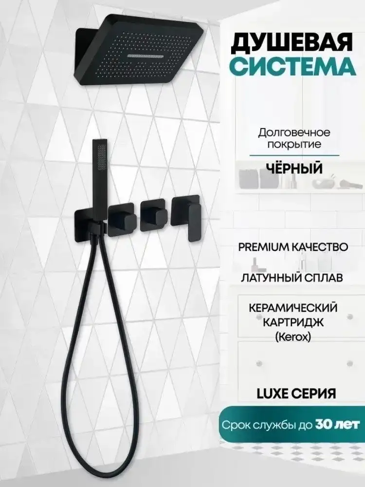 Душевая система Grocenberg GB5030 (черный матовый) - фото товара