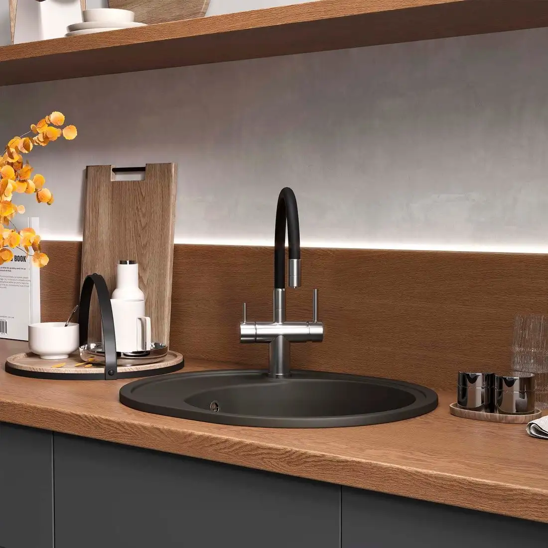 Кухонная мойка Reflexion Allonge RF0658BL - фото товара