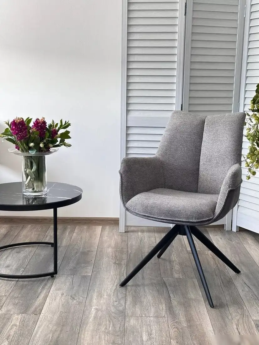 Стул с подлокотниками M-City Pontus 626M05484 (KN01-03 серыйBZ1046-02 темно-серыйчерный)