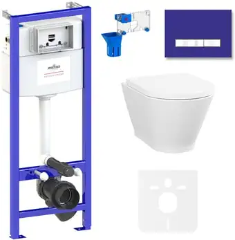 Унитаз Lavinia Boho Relfix Elegant Rimless 7 в 1 87561102 (фиолетовый стекло) - изображение в каталоге