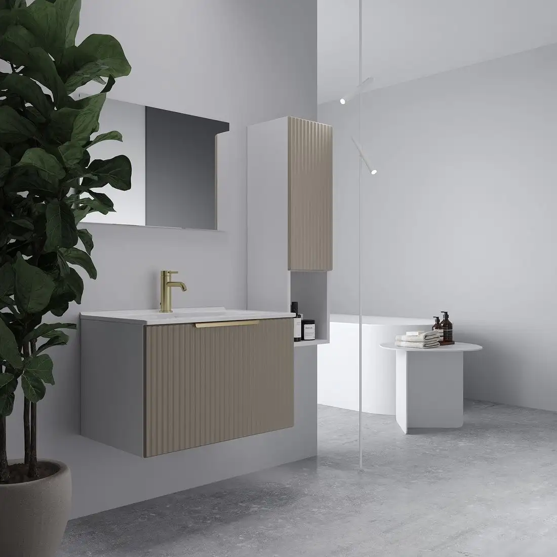 ЗОВ Тумба под умывальник Дублин 70 DU70LWMFC (флавио кашемир) – фото товара