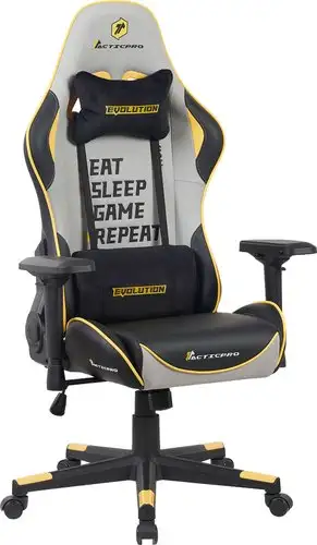 Игровое (геймерское) кресло Evolution Tactic PRO Special edition D2 (черный/серый/желтый) – изображение в каталоге