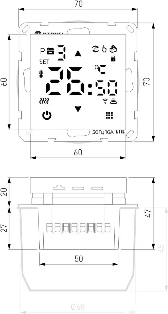 Терморегулятор Werkel W1151217 a065138 (дымчатый) - фото товара