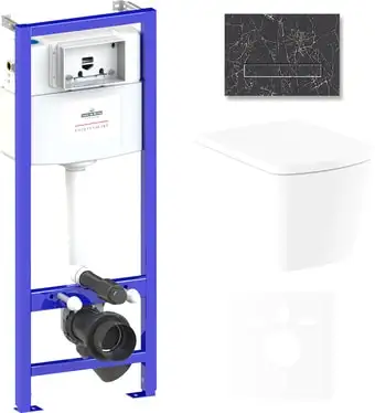 Унитаз Lavinia Boho Relfix Aveo Rimless 6 в 1 75110252 (greek black иск. камень) - изображение в каталоге