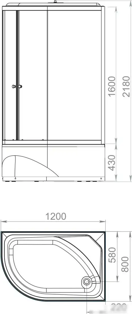 Душевая кабина Domani-Spa Delight Slim 128 High L 120x80 DS01DS128LHBT00 - фото товара